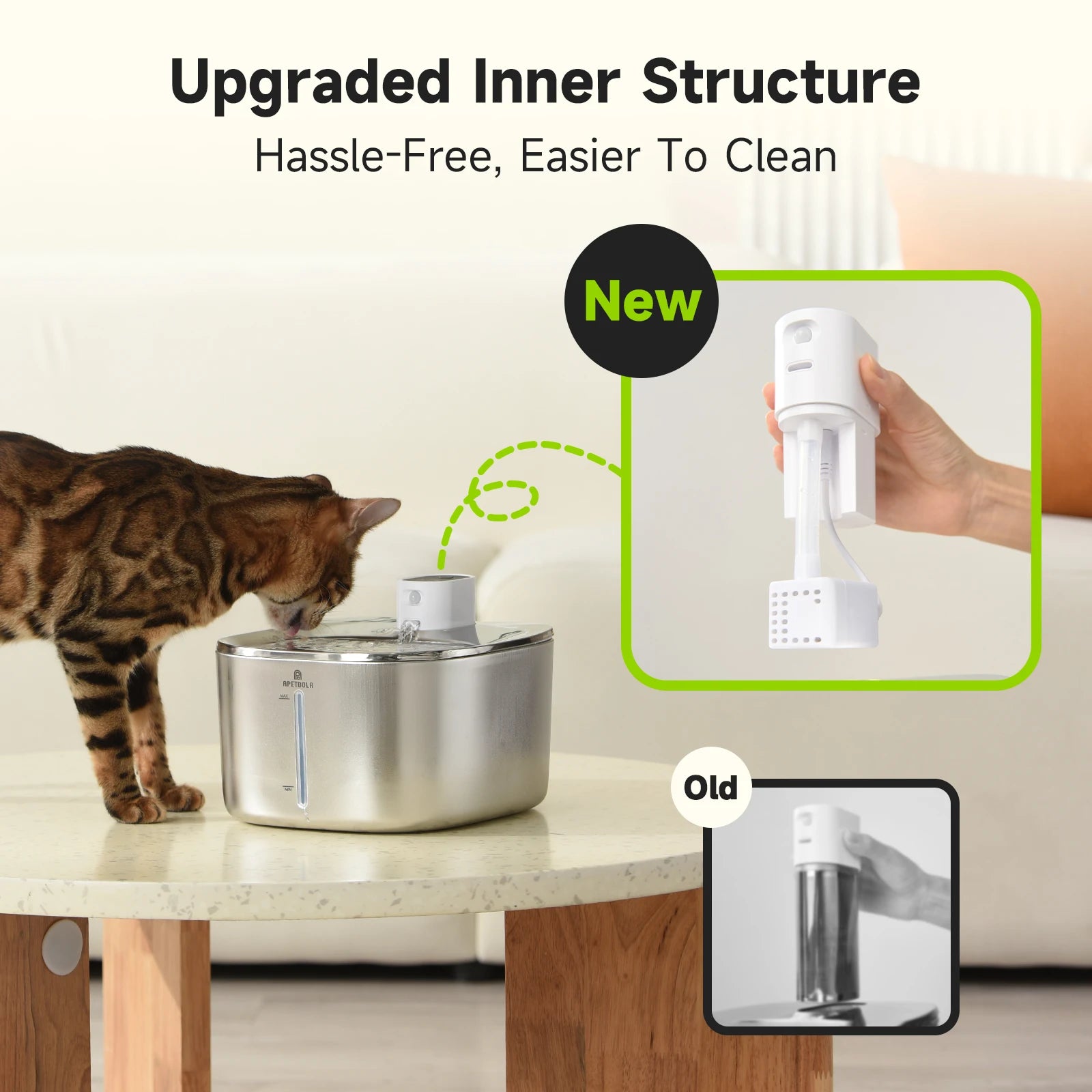 SipSmart™ Stainless Steel Wireless Pet Water Fountain