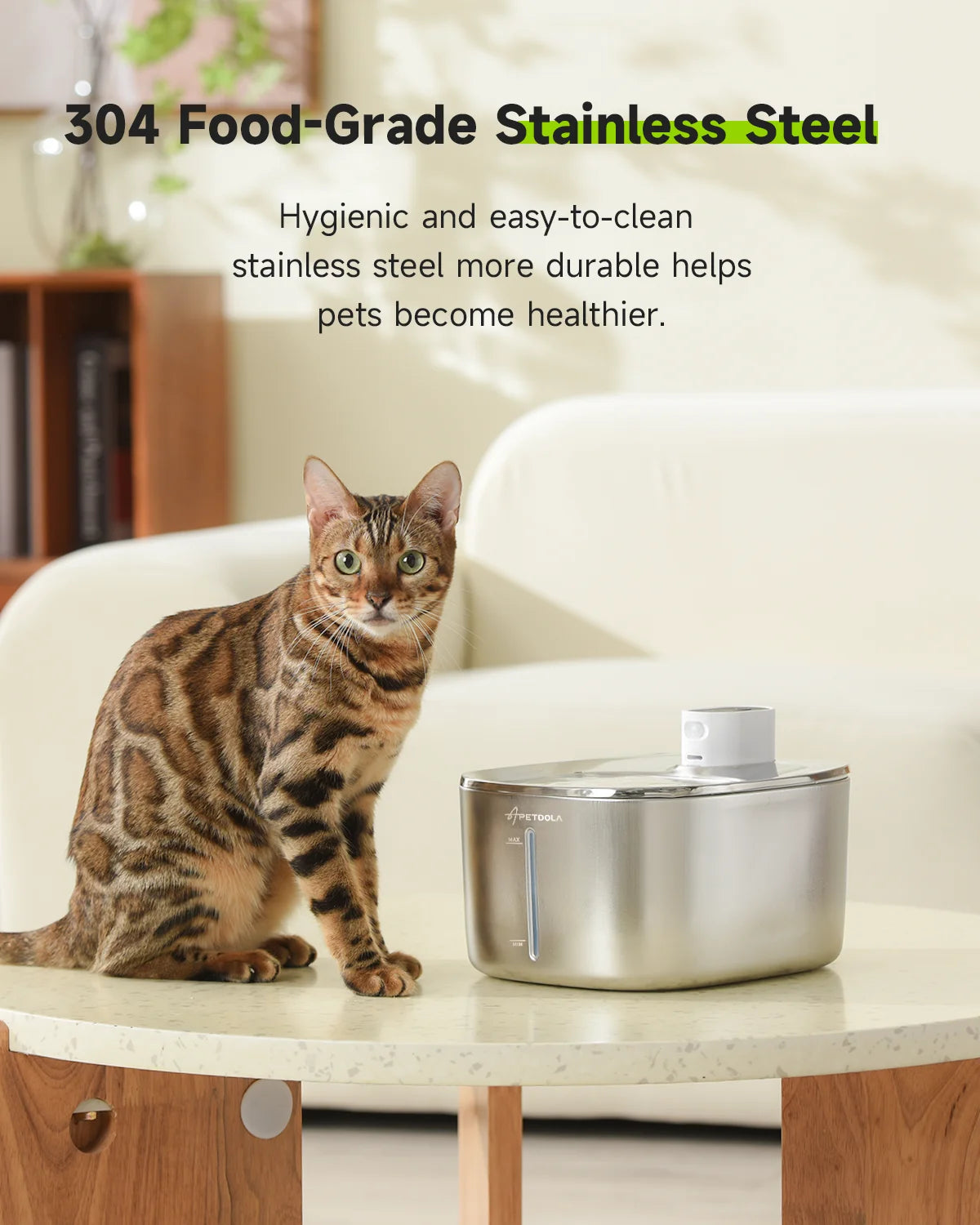 SipSmart™ Stainless Steel Wireless Pet Water Fountain